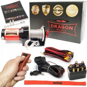 Dragon Winch elektrinė gervė 2000 lb, 12 V, su nuotoliniu valdymu