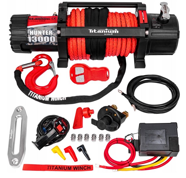 Titanium Winch Hunter 13000 lb elektrinė gervė 12 V su sintetiniu lynu