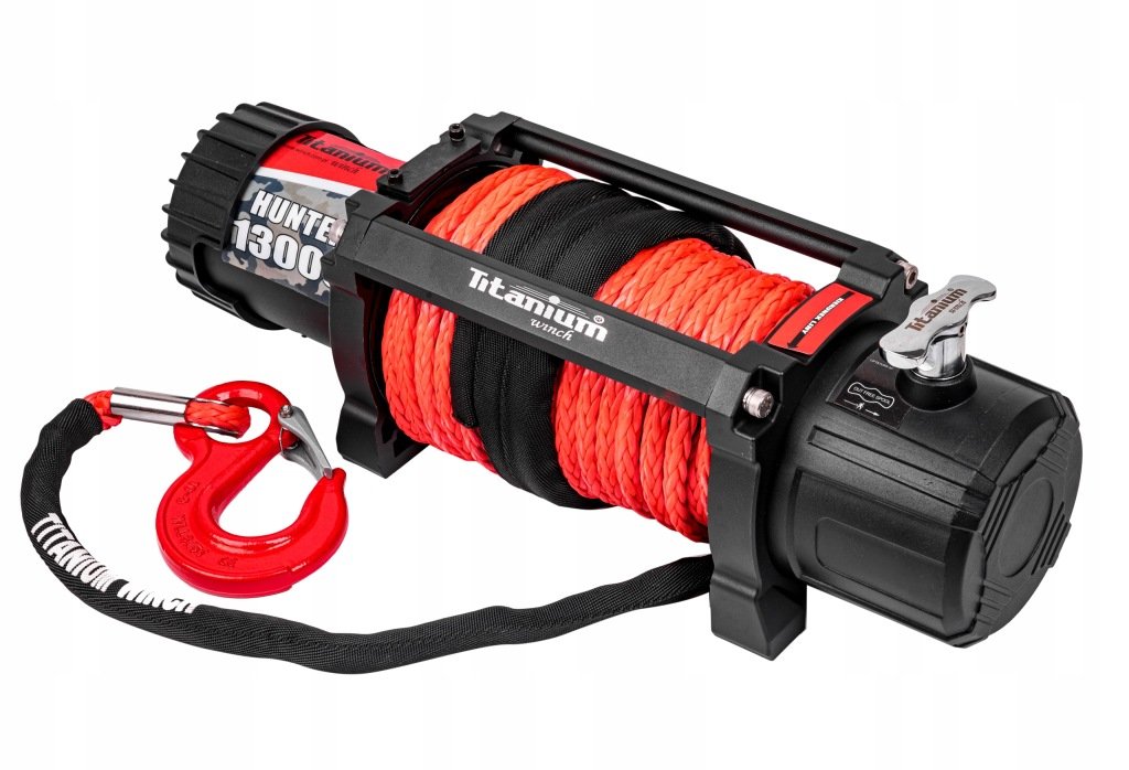 Titanium Winch Hunter 13000 lb elektrinė gervė 12 V su sintetiniu lynu – vaizdas 2
