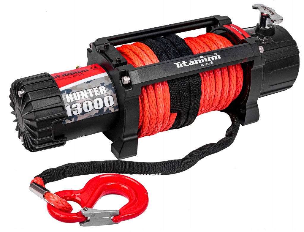 Titanium Winch Hunter 13000 lb elektrinė gervė 12 V su sintetiniu lynu – vaizdas 3