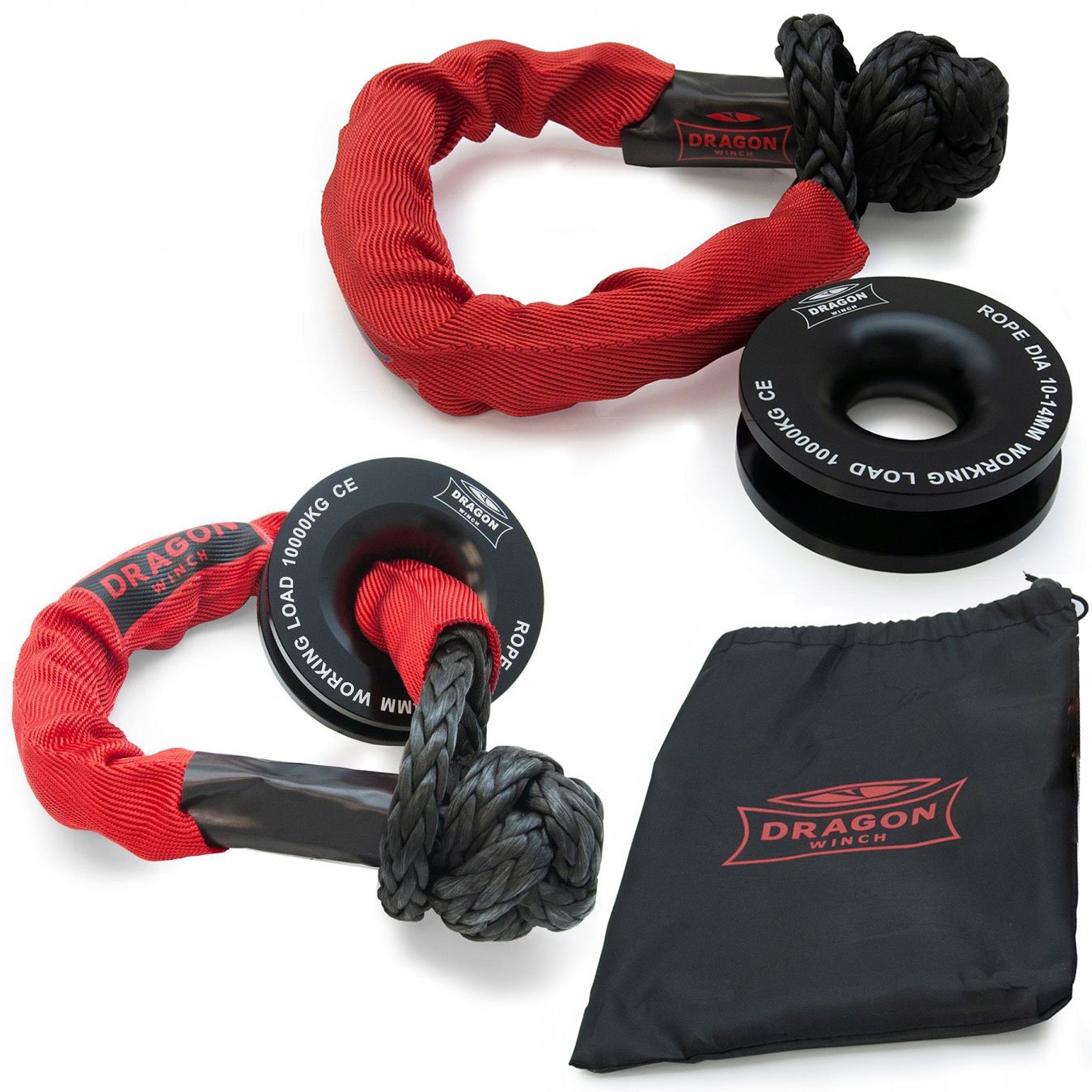 Dragon Winch 10 t skriemulio blokas sintetiniam lynui su minkštu šekliu