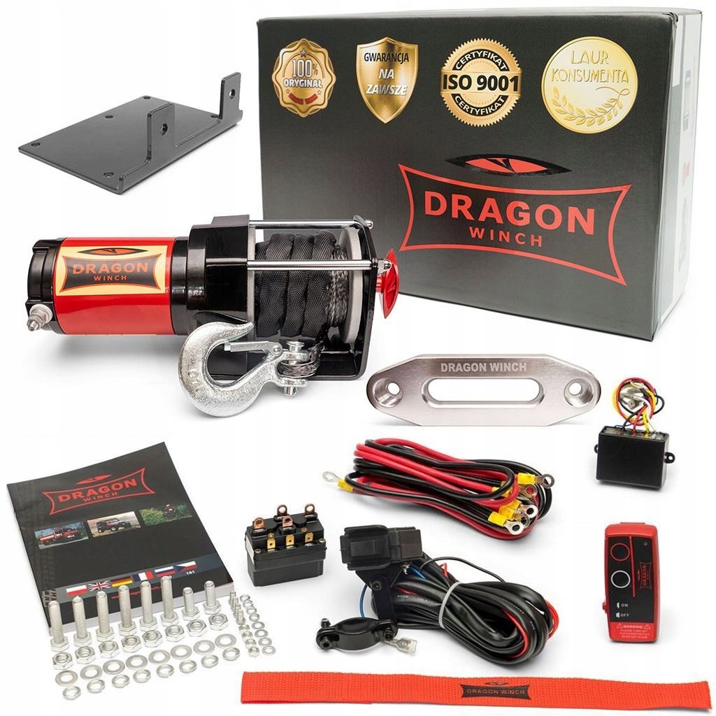 Dragon Winch elektrinė gervė 3000 lb, 12 V – vaizdas 2