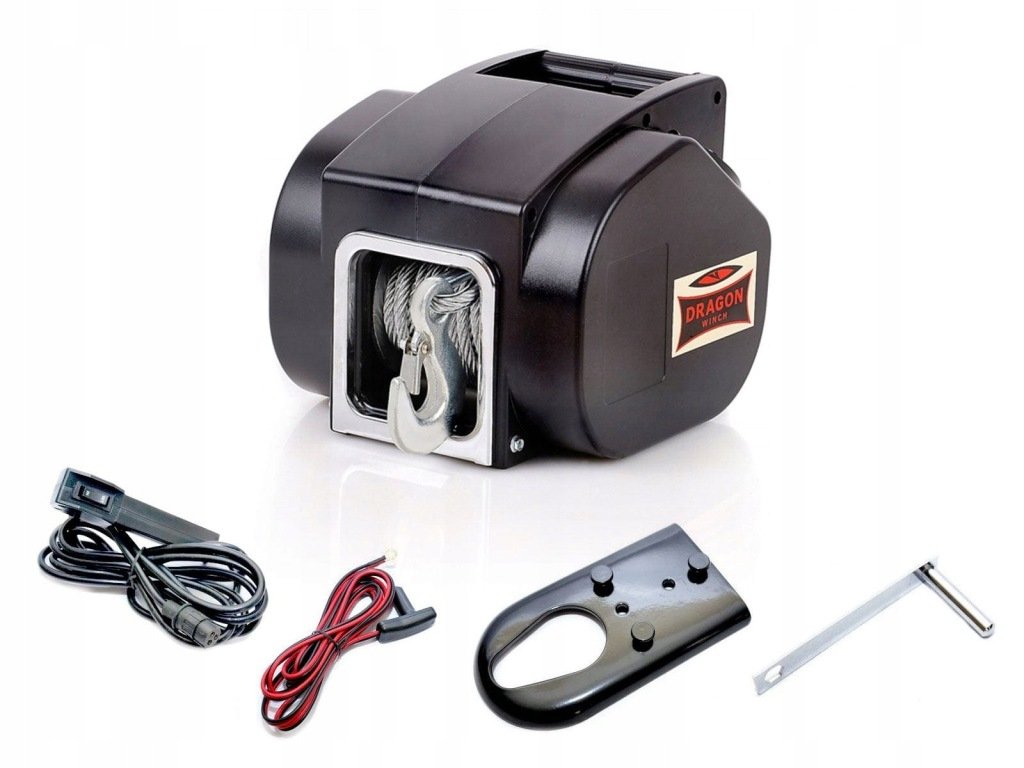 Dragon Winch nešiojama elektrinė gervė 5000 lb, 12 V, tvirtinama prie kablio – vaizdas 2